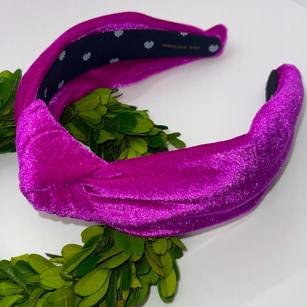 Lele Sadoughi bright magenta velvet headband. NWOT